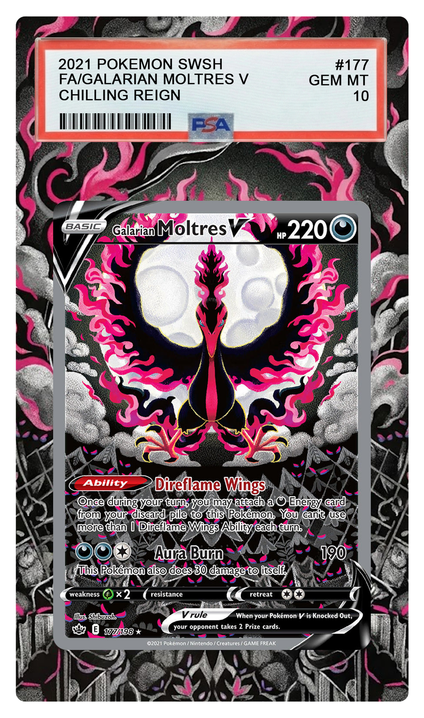Galarian Moltres V - 177 CRE Custom Extended Aura