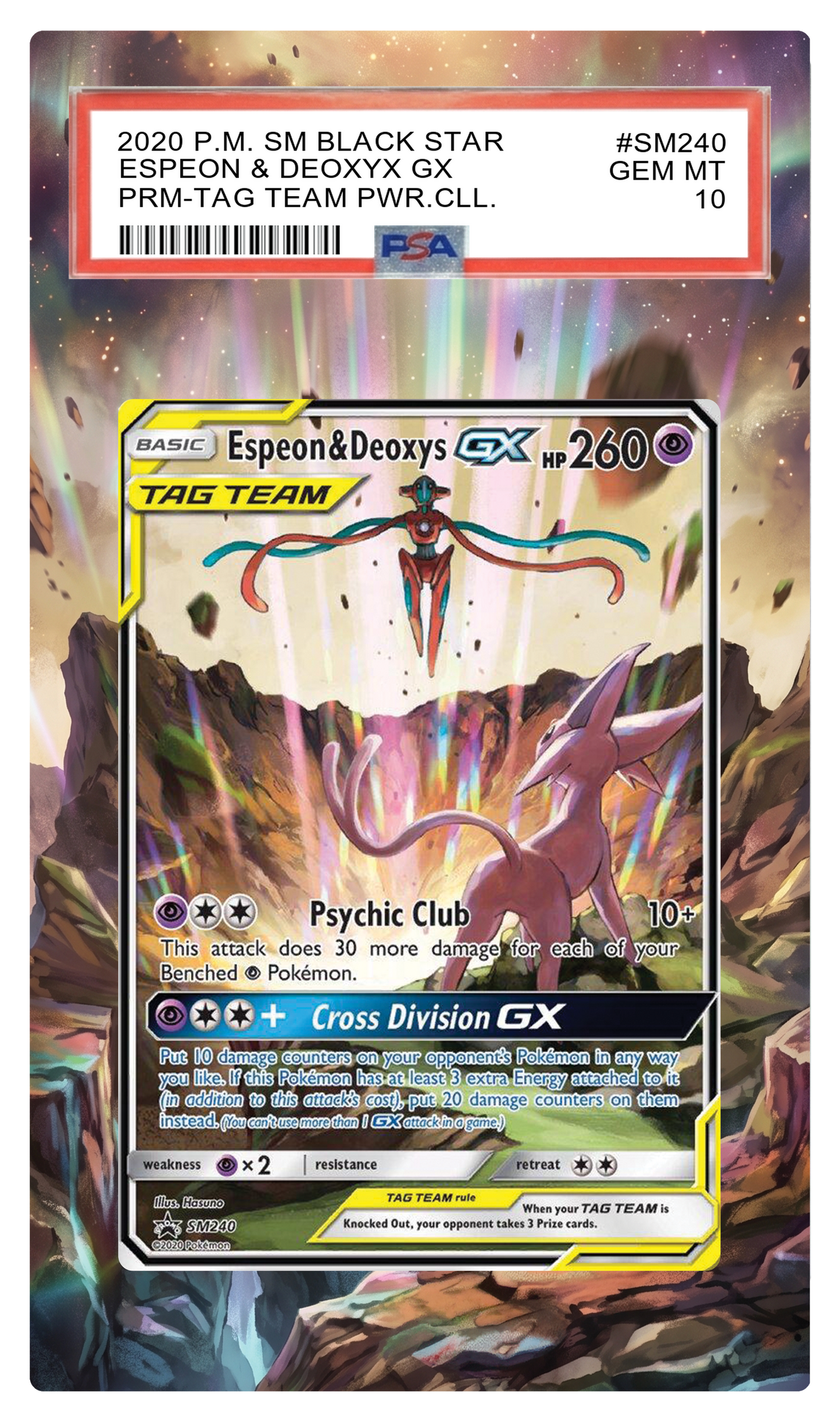 Espeon & Deoxys GX - SM240 Promo Custom Extended Aura
