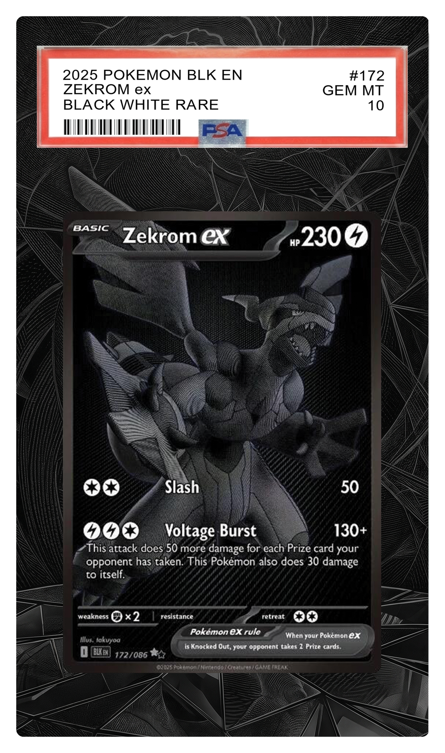 Zekrom ex - 172 Black Bolt Custom Extended Aura