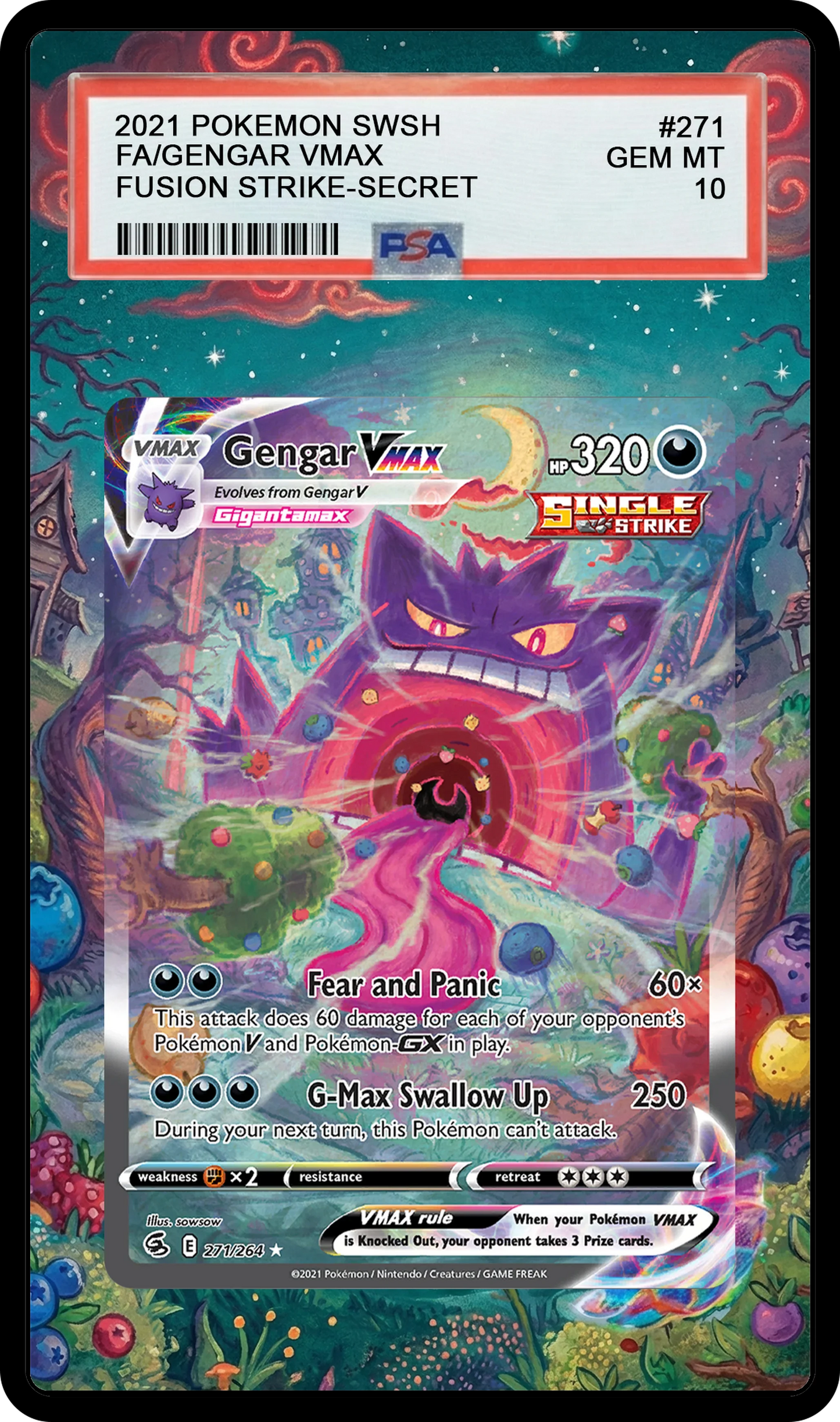 Gengar VMAX (SingleStrike) - 271 SWSH08 Custom Extended Aura