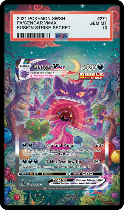Gengar VMAX (SingleStrike) - 271 SWSH08 Custom Extended Aura