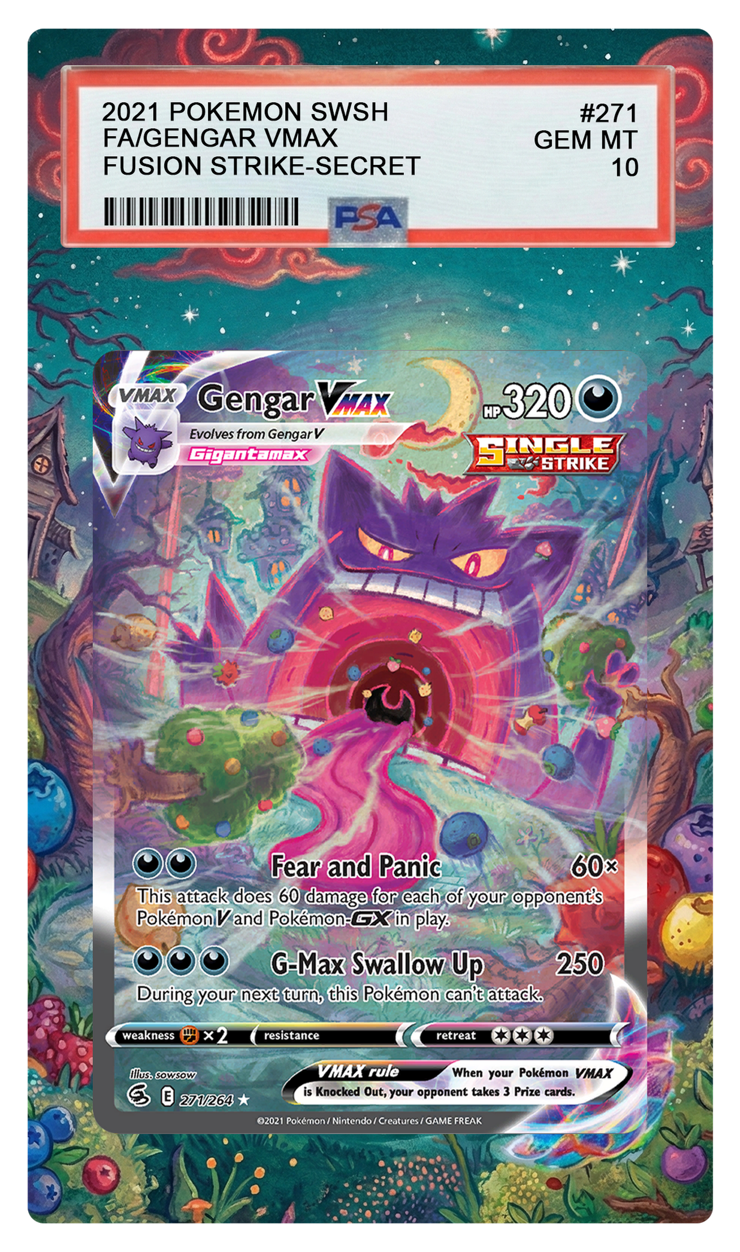 Gengar VMAX (SingleStrike) - 271 SWSH08 Custom Extended Aura