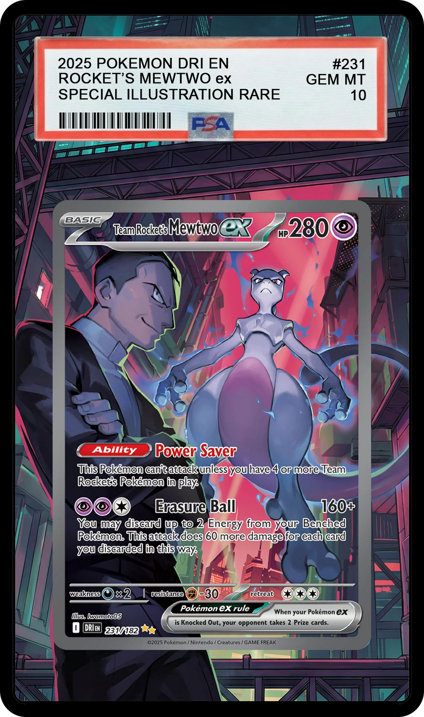Team Rocket's Mewtwo ex - 231 DRI Custom Extended Aura