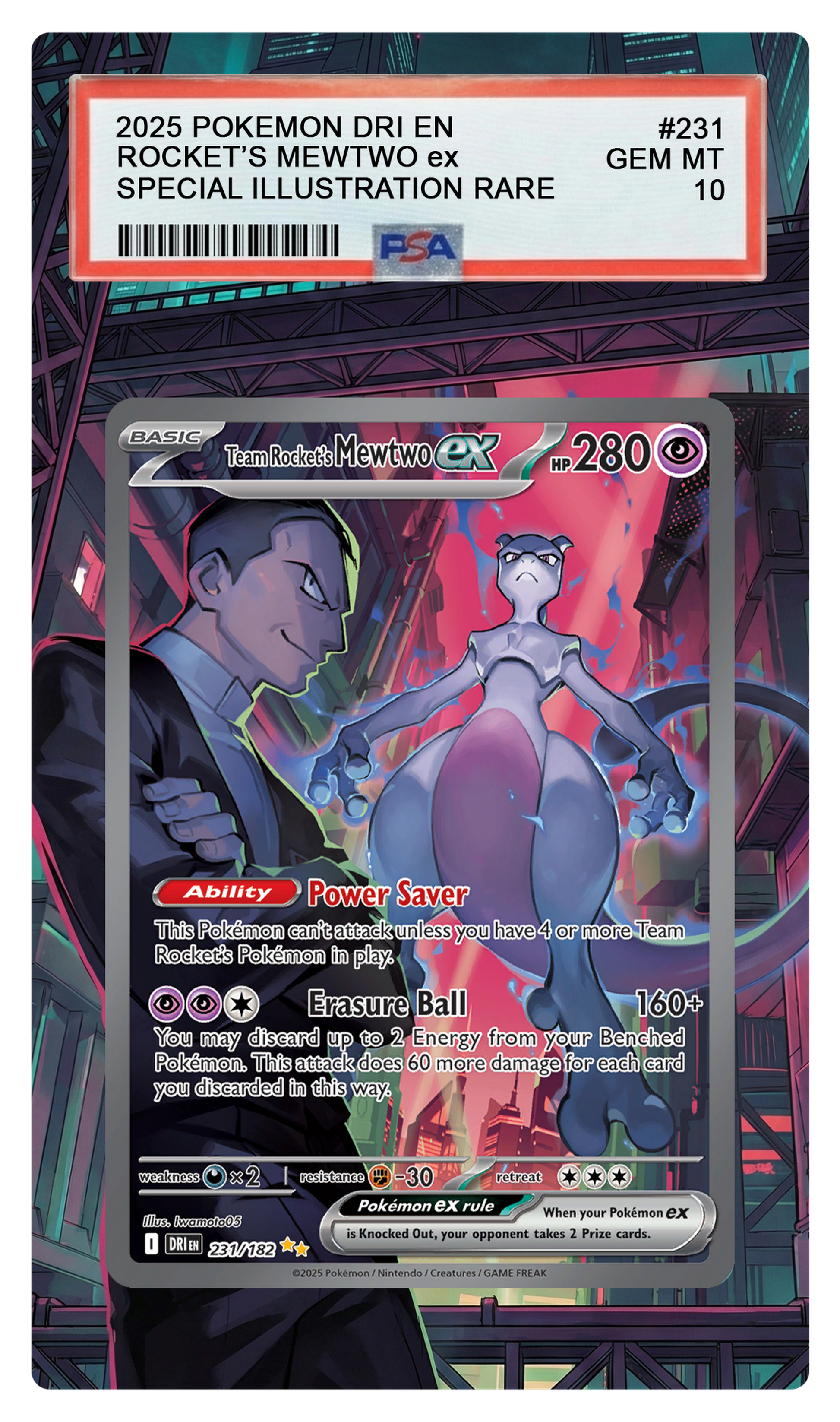 Team Rocket's Mewtwo ex - 231 DRI Custom Extended Aura