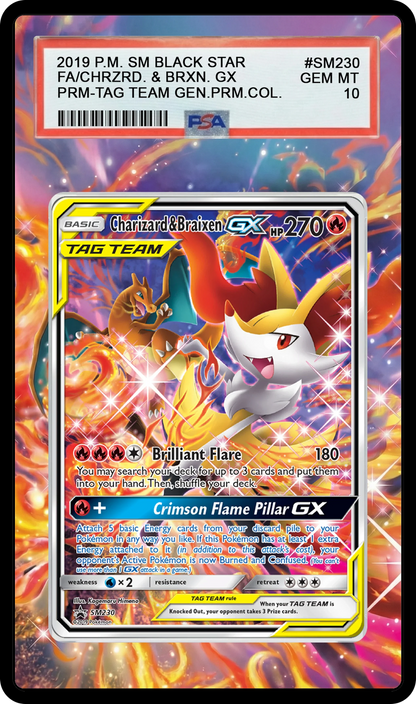 Charizard & Braixen GX - SM230 Promo Custom Extended Aura
