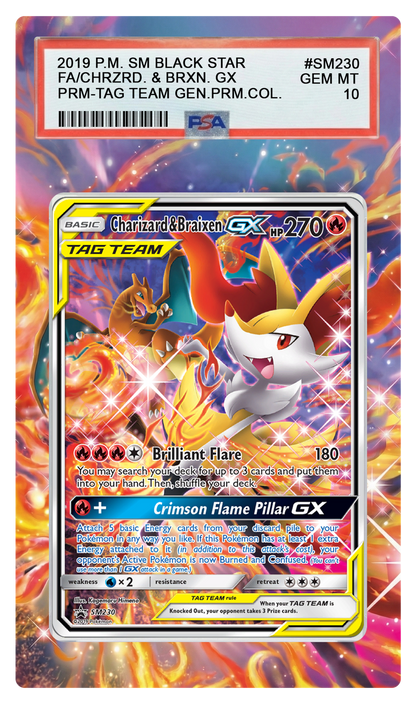 Charizard & Braixen GX - SM230 Promo Custom Extended Aura