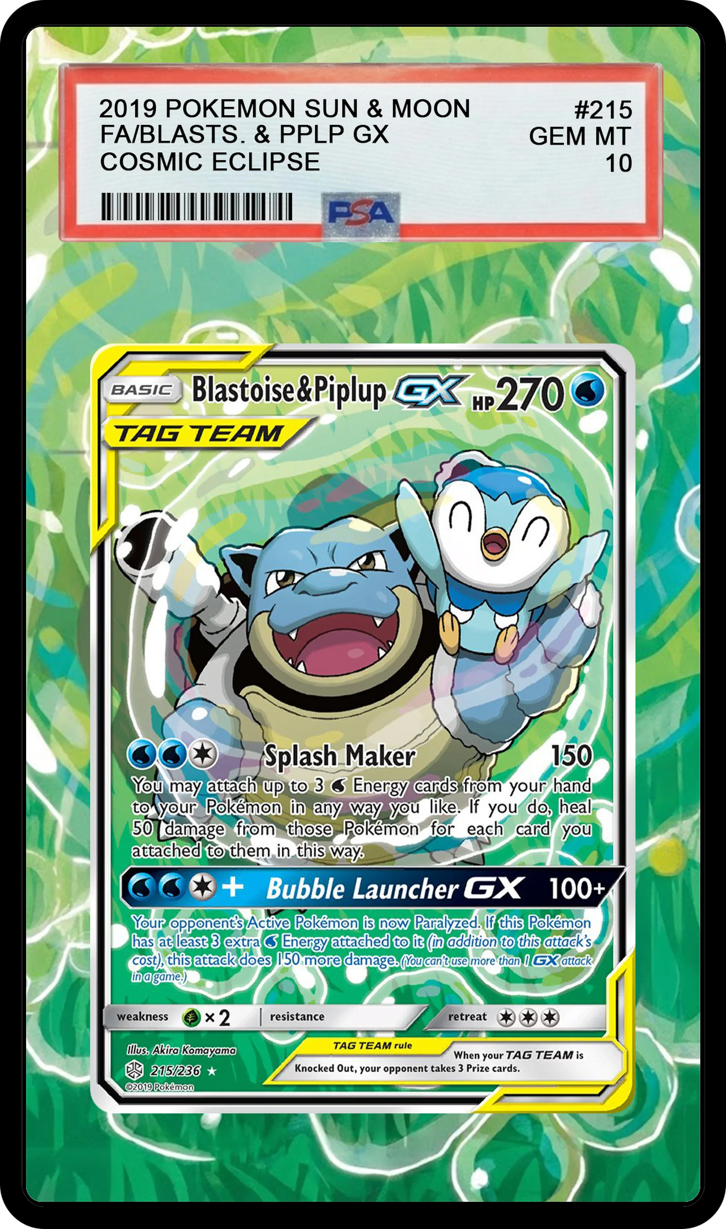 Blastoise & Piplup GX - 215 CEC Custom Extended Aura