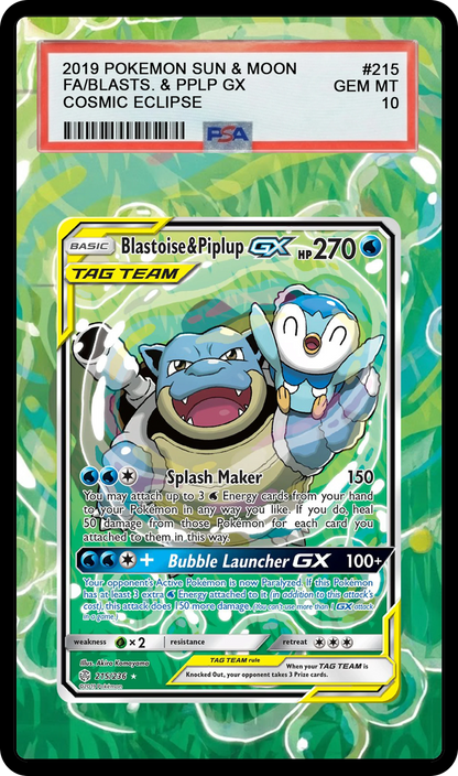 Blastoise & Piplup GX - 215 CEC Custom Extended Aura