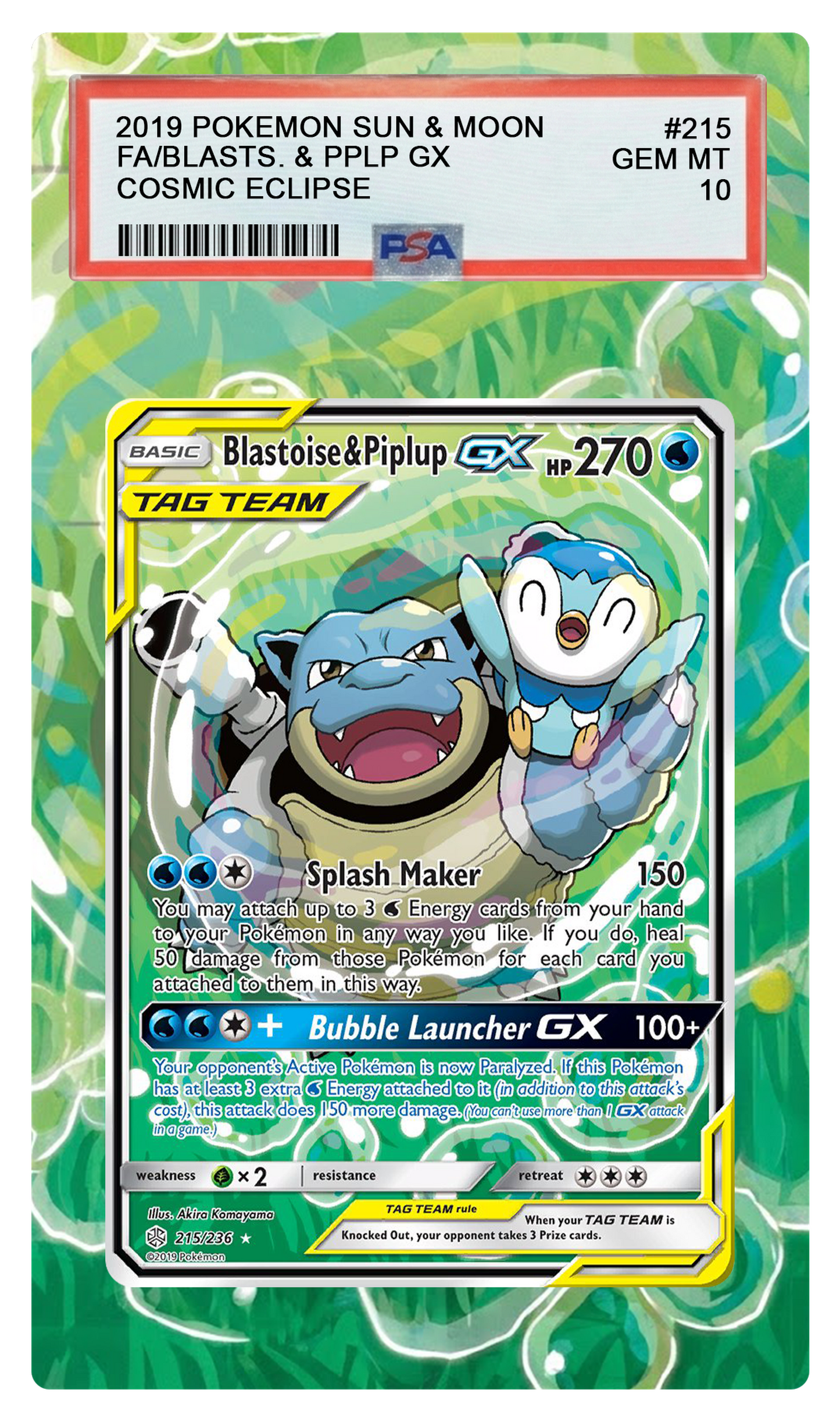 Blastoise & Piplup GX - 215 CEC Custom Extended Aura