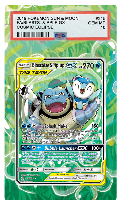 Blastoise & Piplup GX - 215 CEC Custom Extended Aura