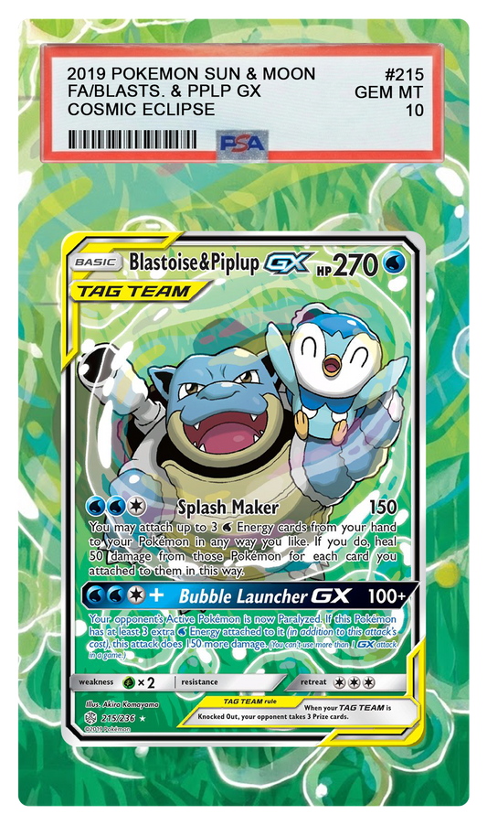 Blastoise & Piplup GX - 215 CEC Custom Extended Aura