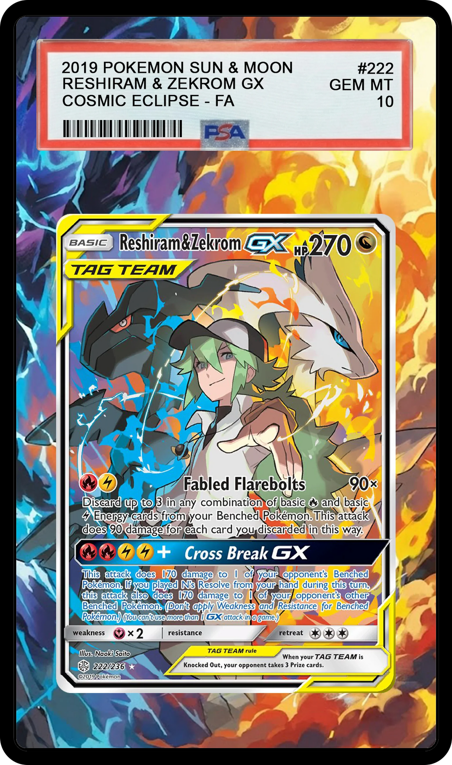 Reshiram & Zekrom GX - 222 CEC Custom Extended Aura