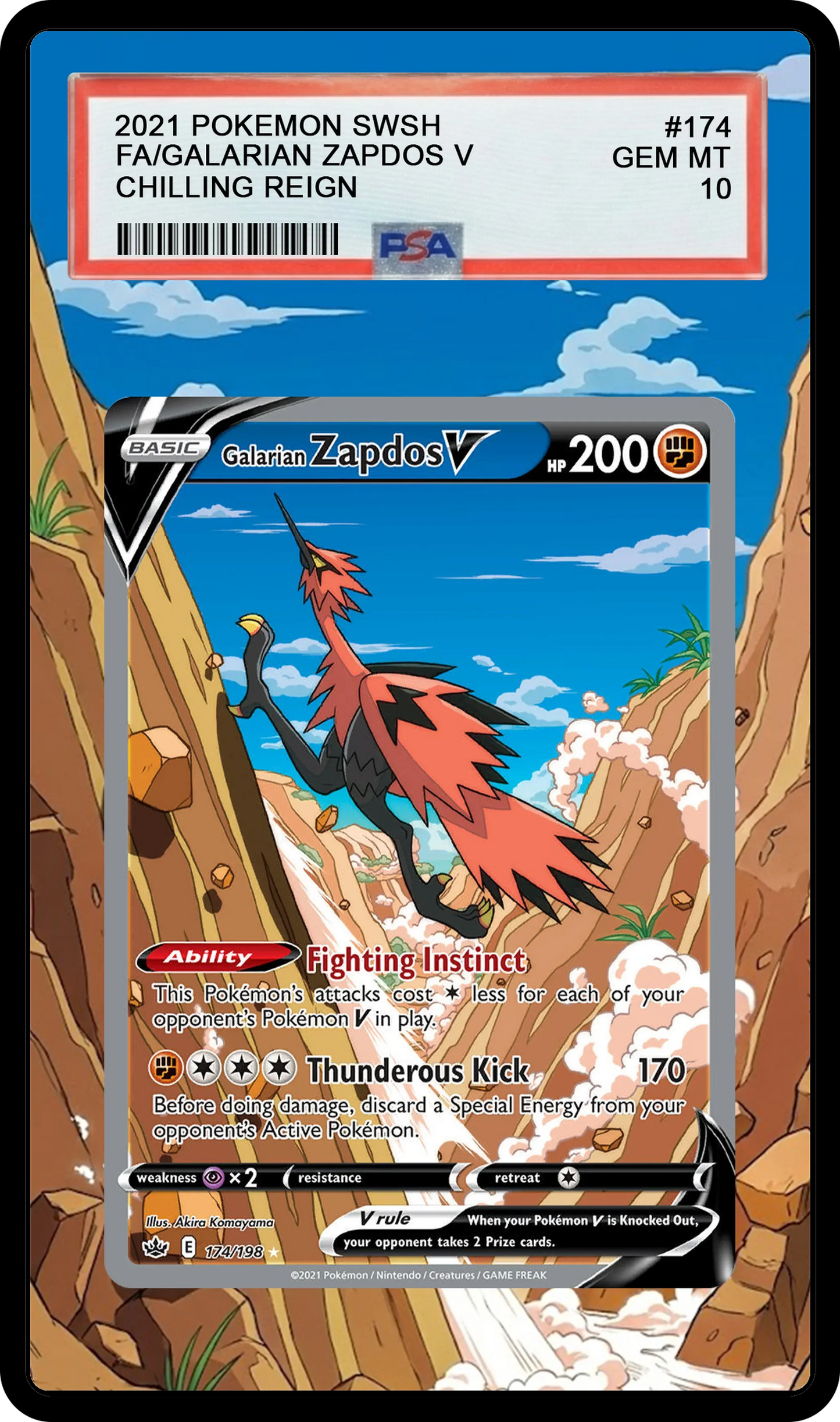 Galarian Zapdos V - 174 CRE Custom Extended Aura