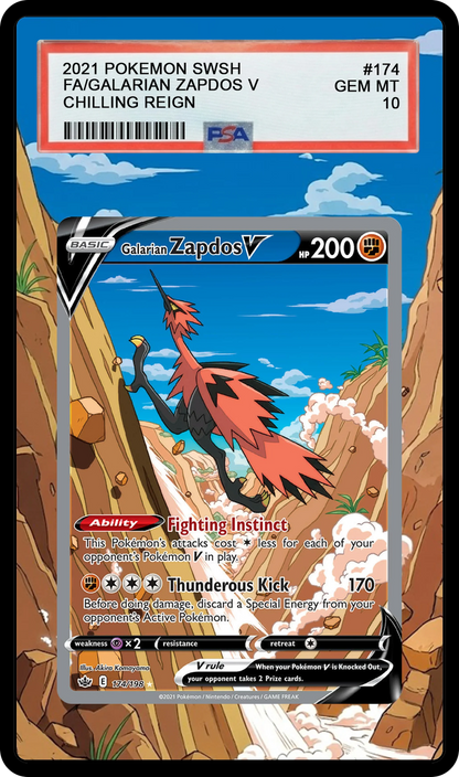 Galarian Zapdos V - 174 CRE Custom Extended Aura