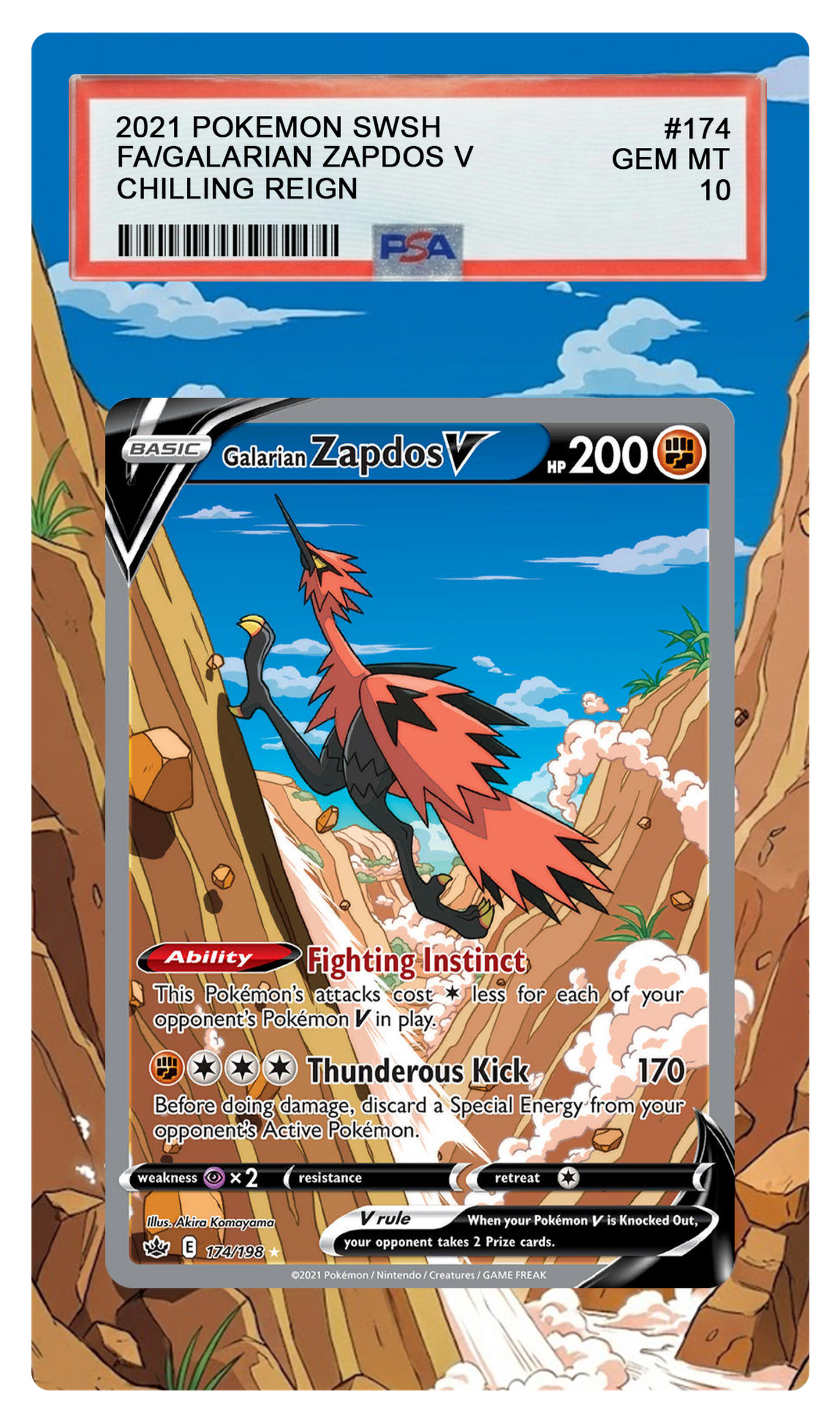 Galarian Zapdos V - 174 CRE Custom Extended Aura