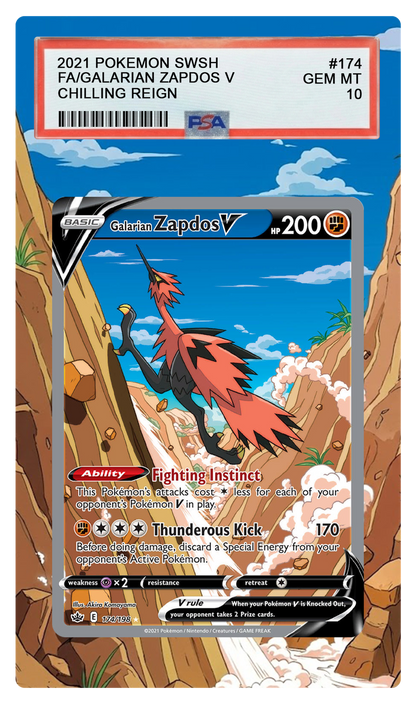 Galarian Zapdos V - 174 CRE Custom Extended Aura