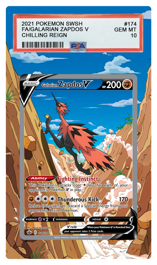 Galarian Zapdos V - 174 CRE Custom Extended Aura