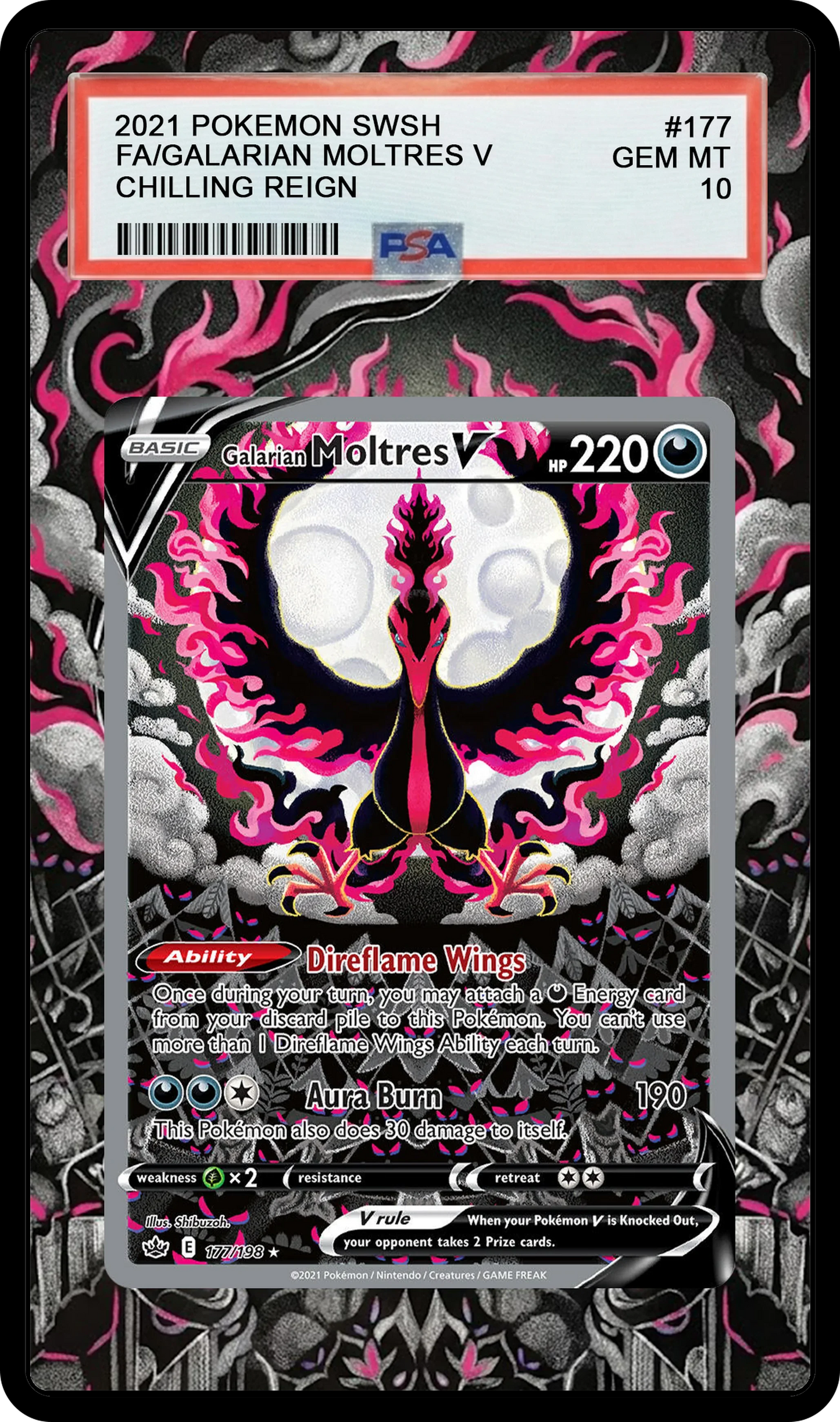 Galarian Moltres V - 177 CRE Custom Extended Aura