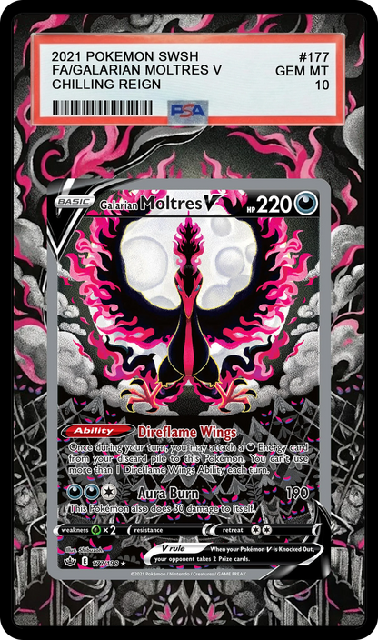 Galarian Moltres V - 177 CRE Custom Extended Aura