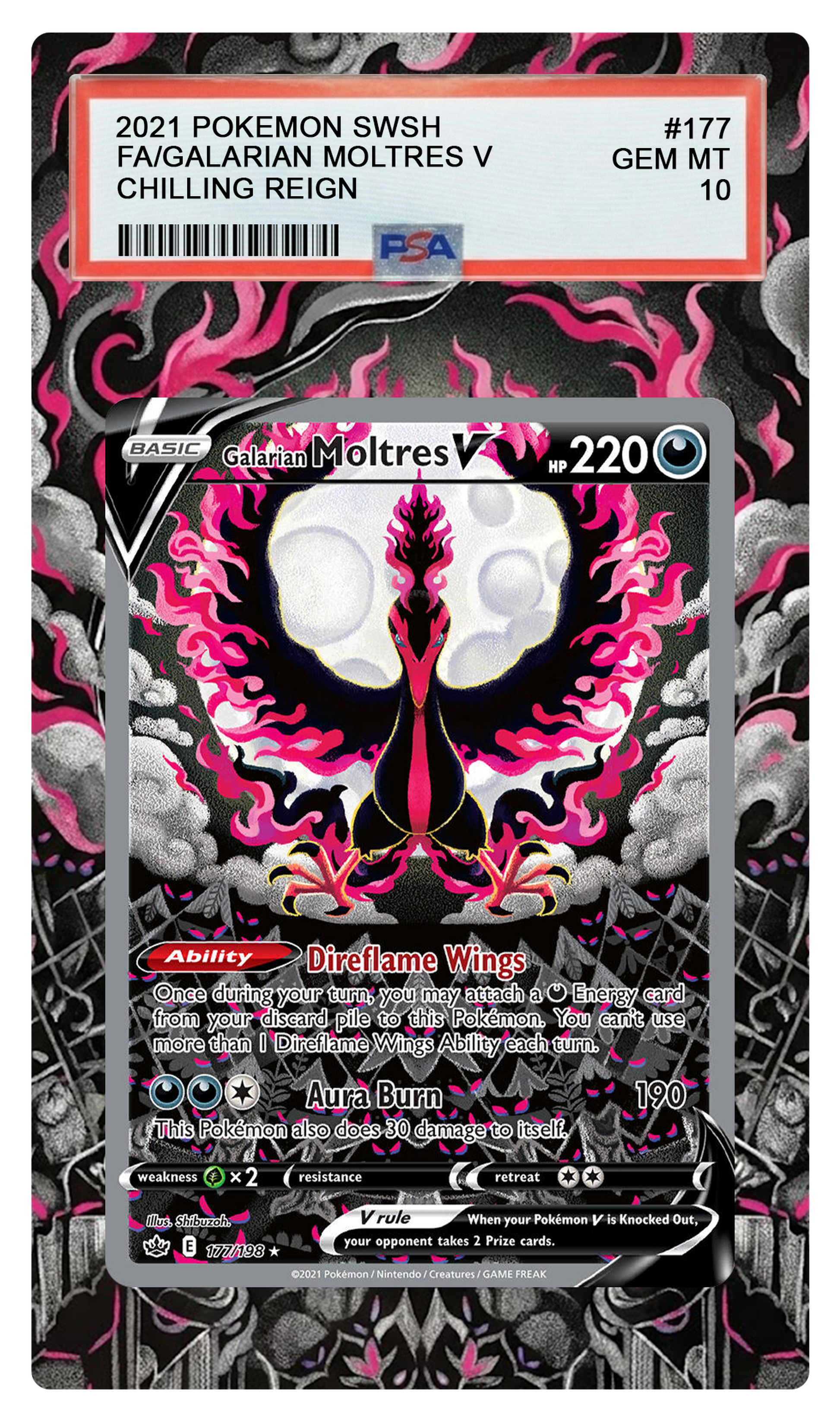 Galarian Moltres V - 177 CRE Custom Extended Aura
