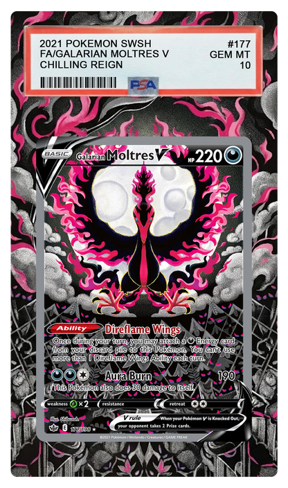 Galarian Moltres V - 177 CRE Custom Extended Aura