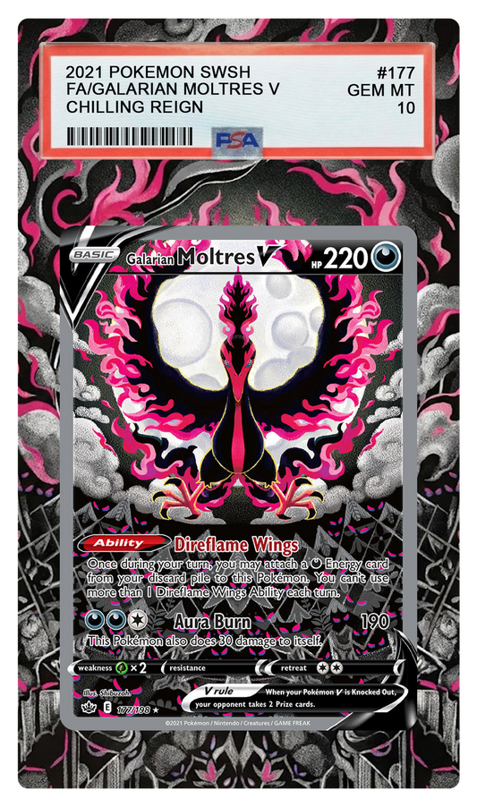 Galarian Moltres V - 177 CRE Custom Extended Aura