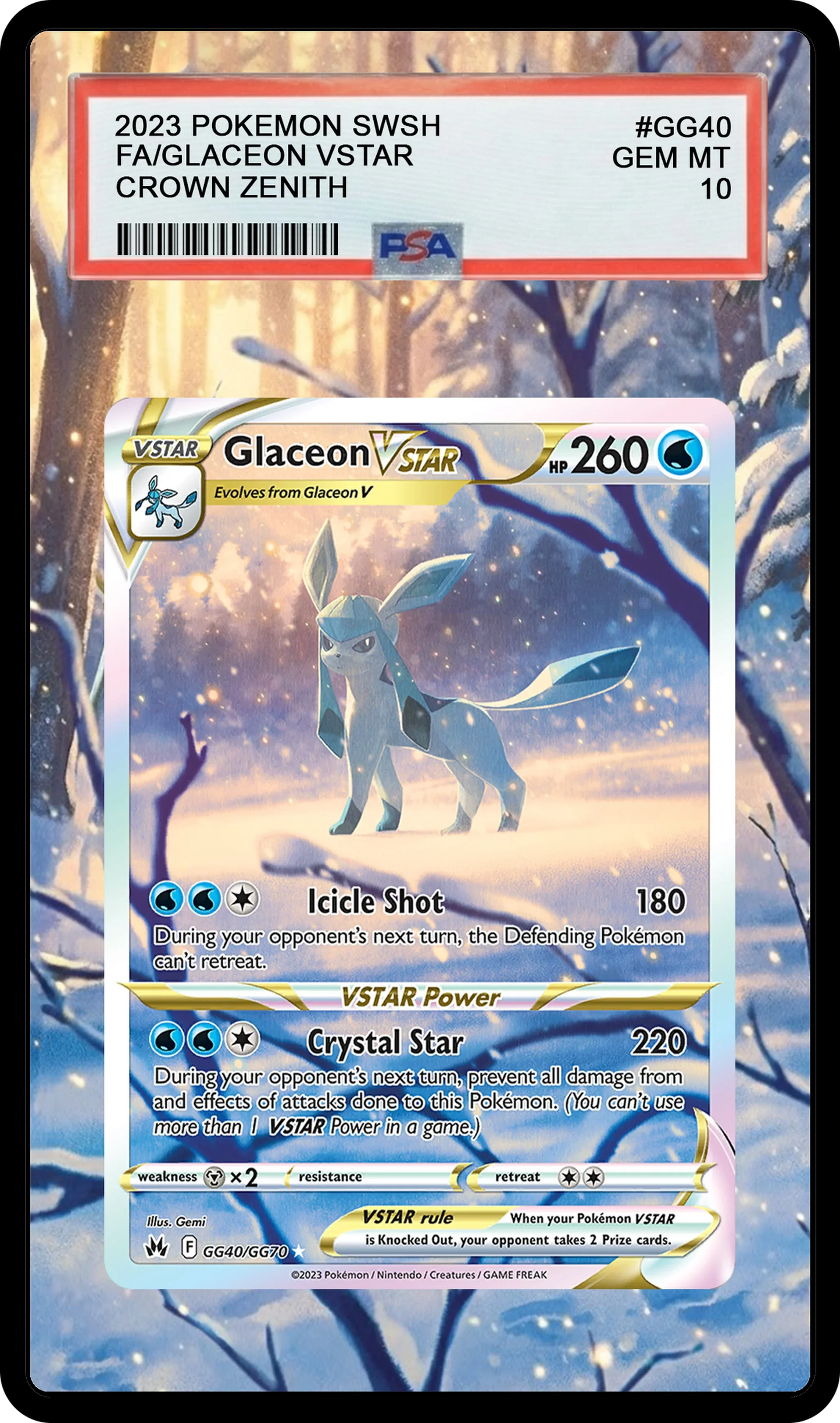 Glaceon VSTAR - GG40 CRZ Custom Extended Aura