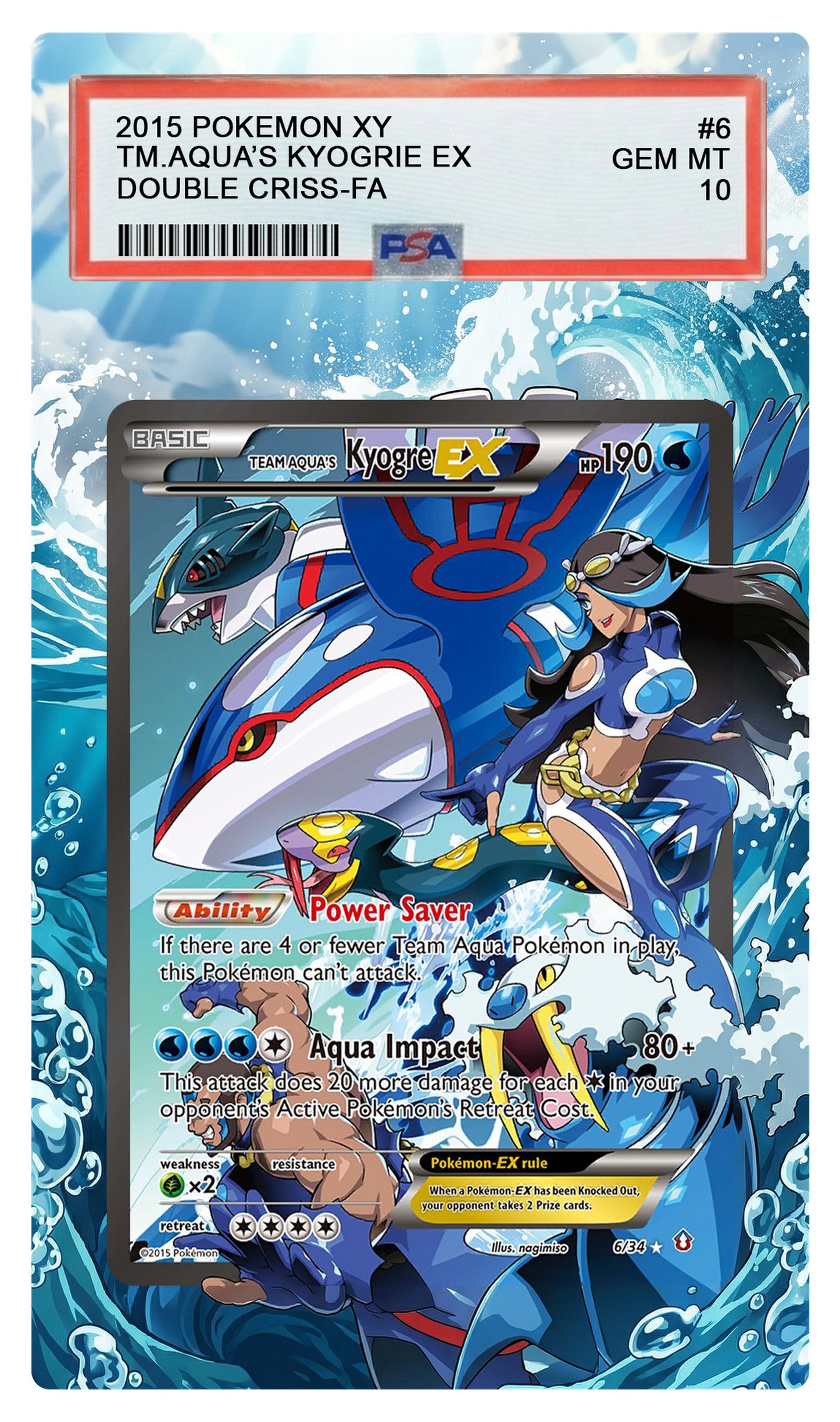 Team Aqua's Kyogre EX - 6 DCR Custom Extended Aura