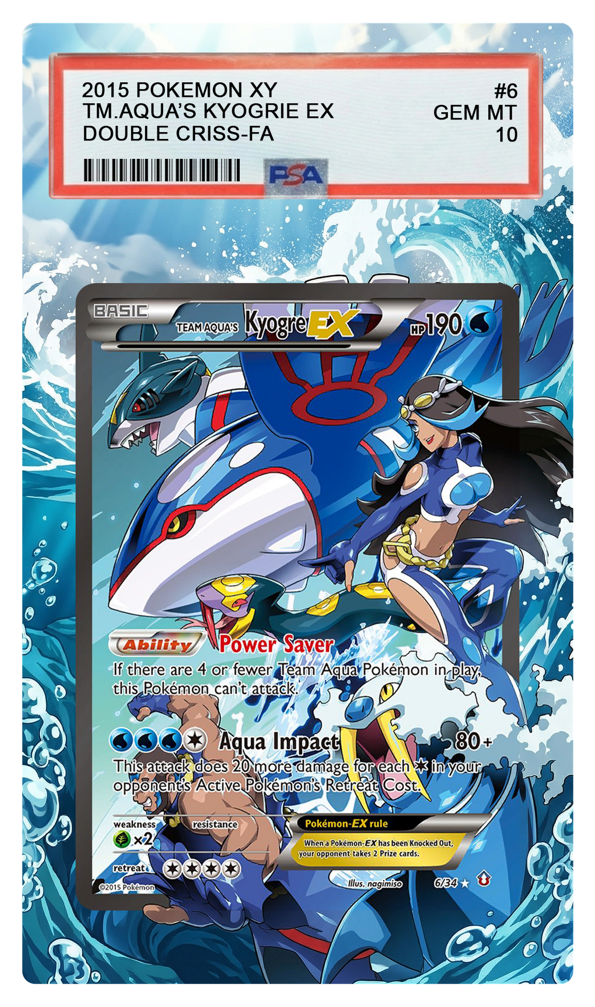 Team Aqua's Kyogre EX - 6 DCR Custom Extended Aura
