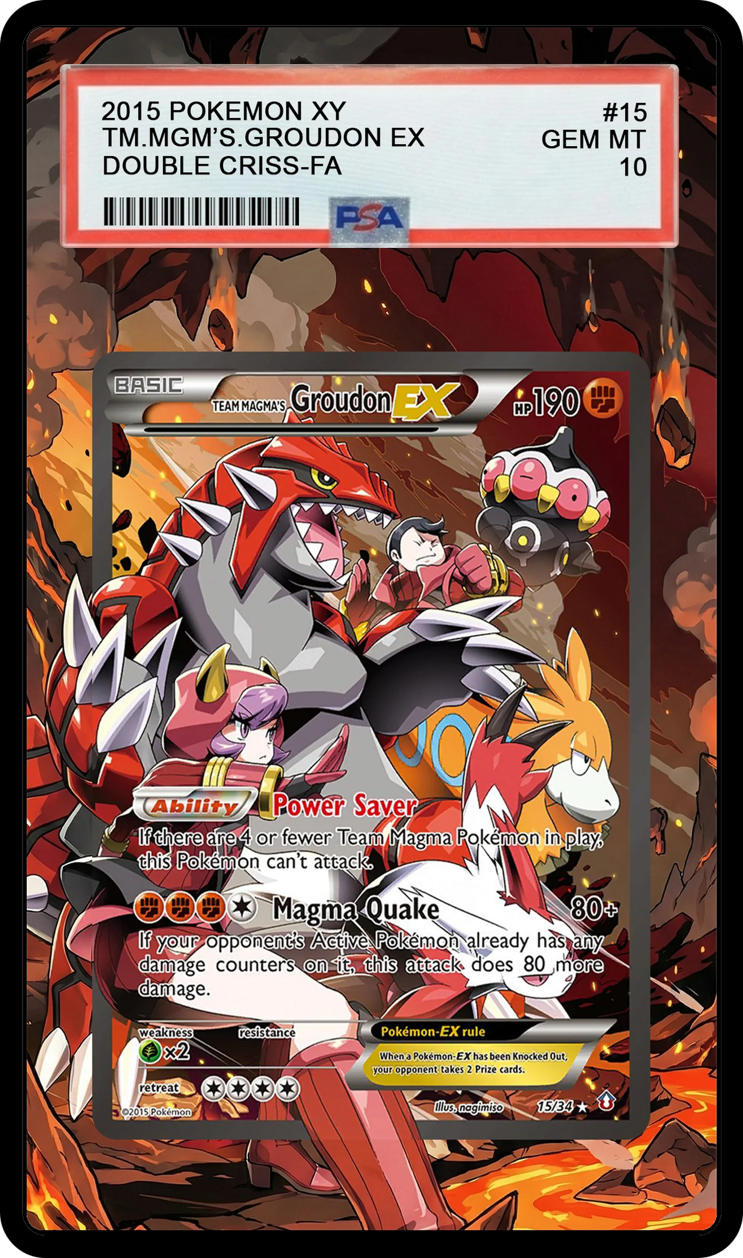 Team Magma's Groudon EX - 15 DCR Custom Extended Aura