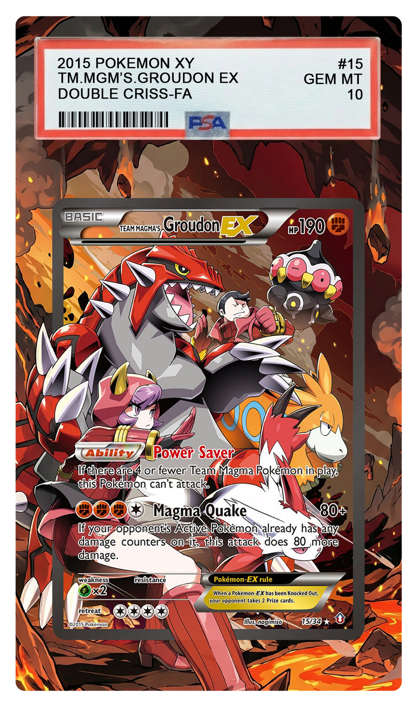 Team Magma's Groudon EX - 15 DCR Custom Extended Aura