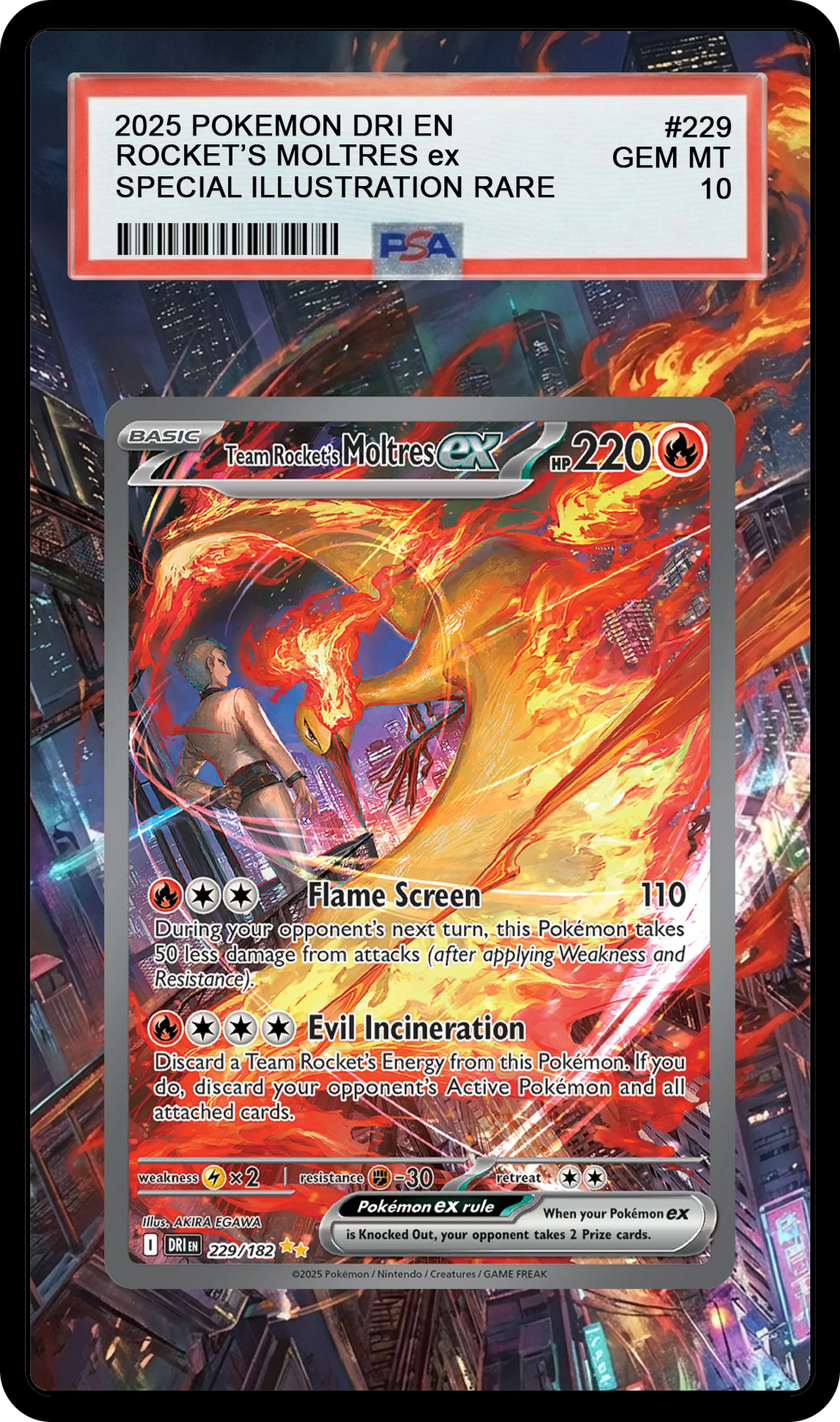 Team Rocket's Moltres ex - 229 DRI Custom Extended Aura