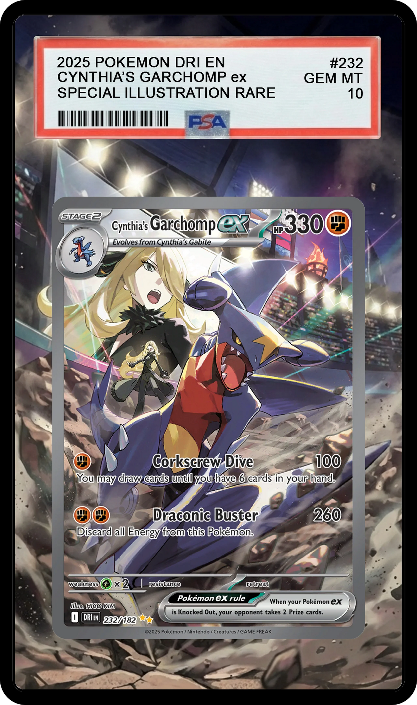 Cynthia's Garchomp ex - 232 DRI Custom Extended Aura
