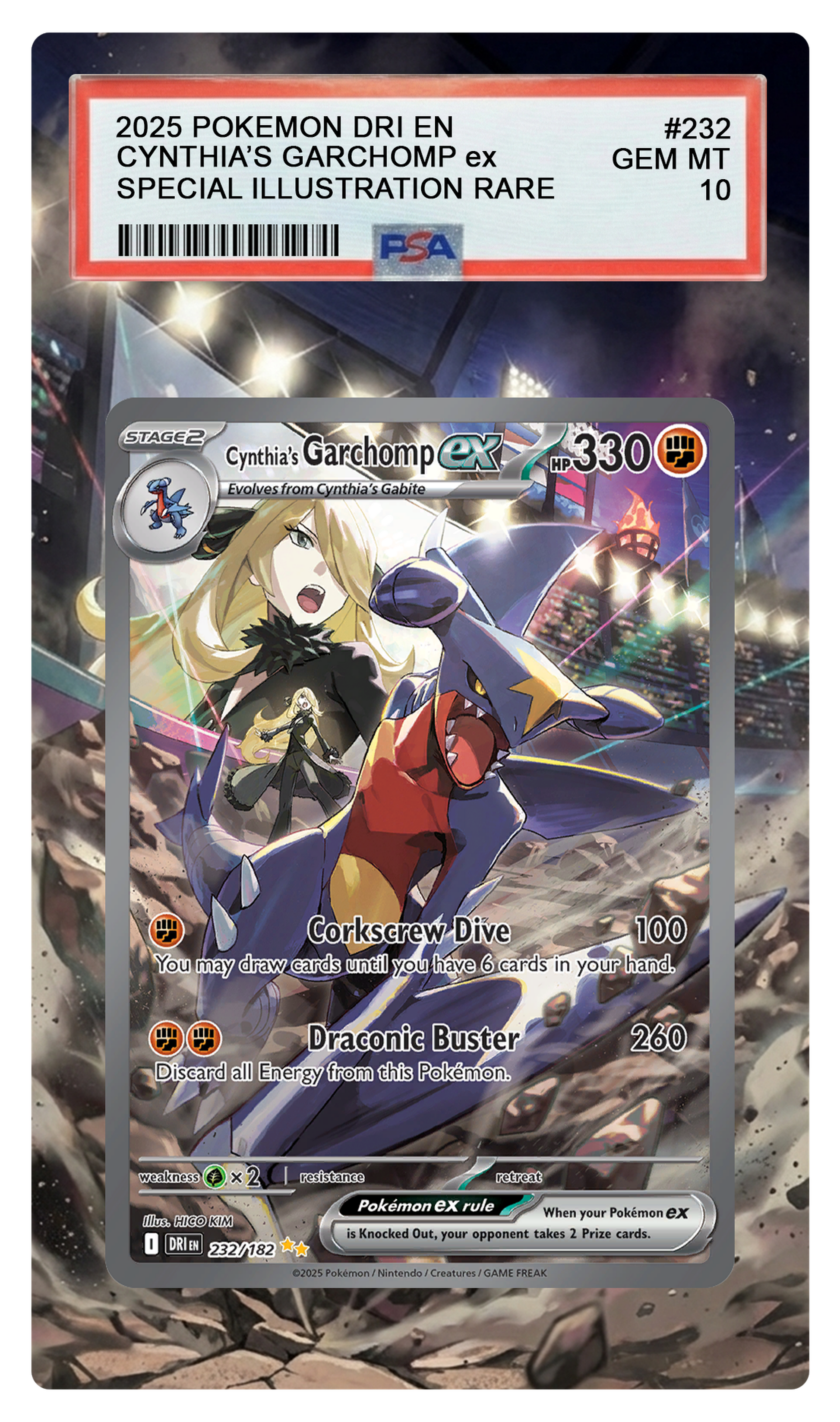 Cynthia's Garchomp ex - 232 DRI Custom Extended Aura