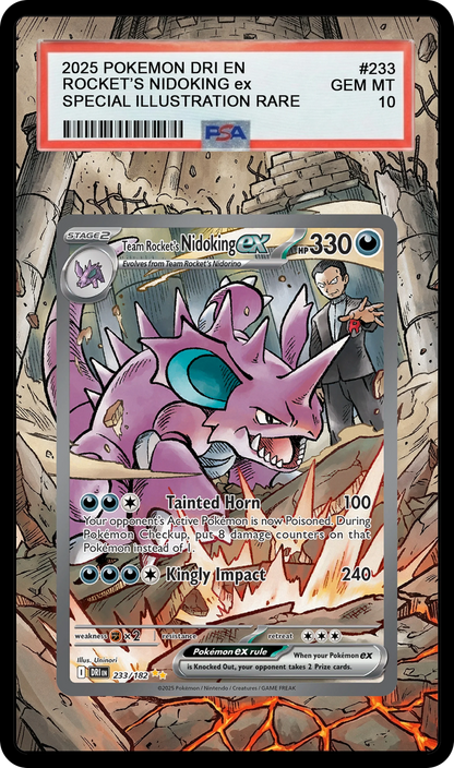 Team Rocket's Nidoking ex - 233 DRI Custom Extended Aura