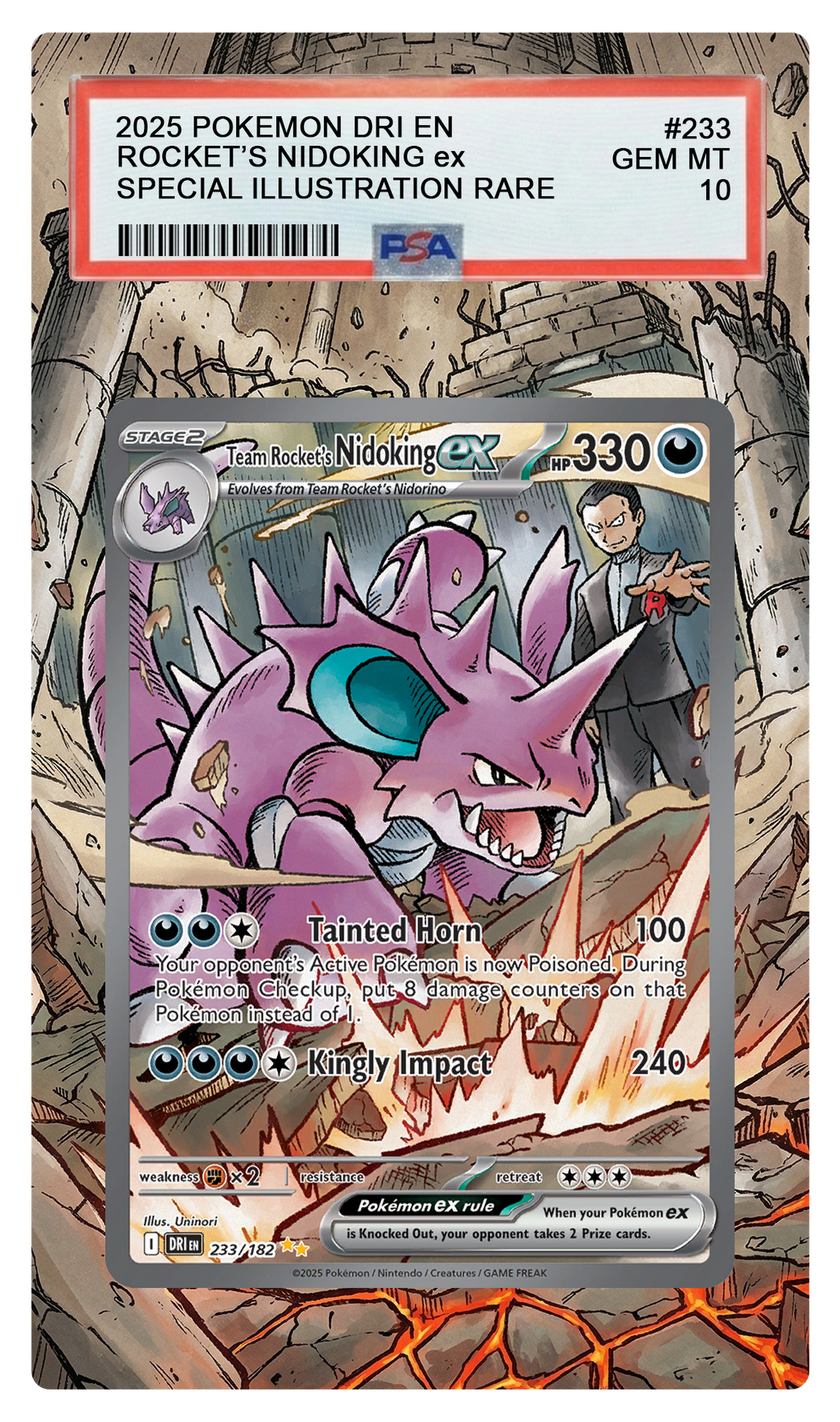 Team Rocket's Nidoking ex - 233 DRI Custom Extended Aura