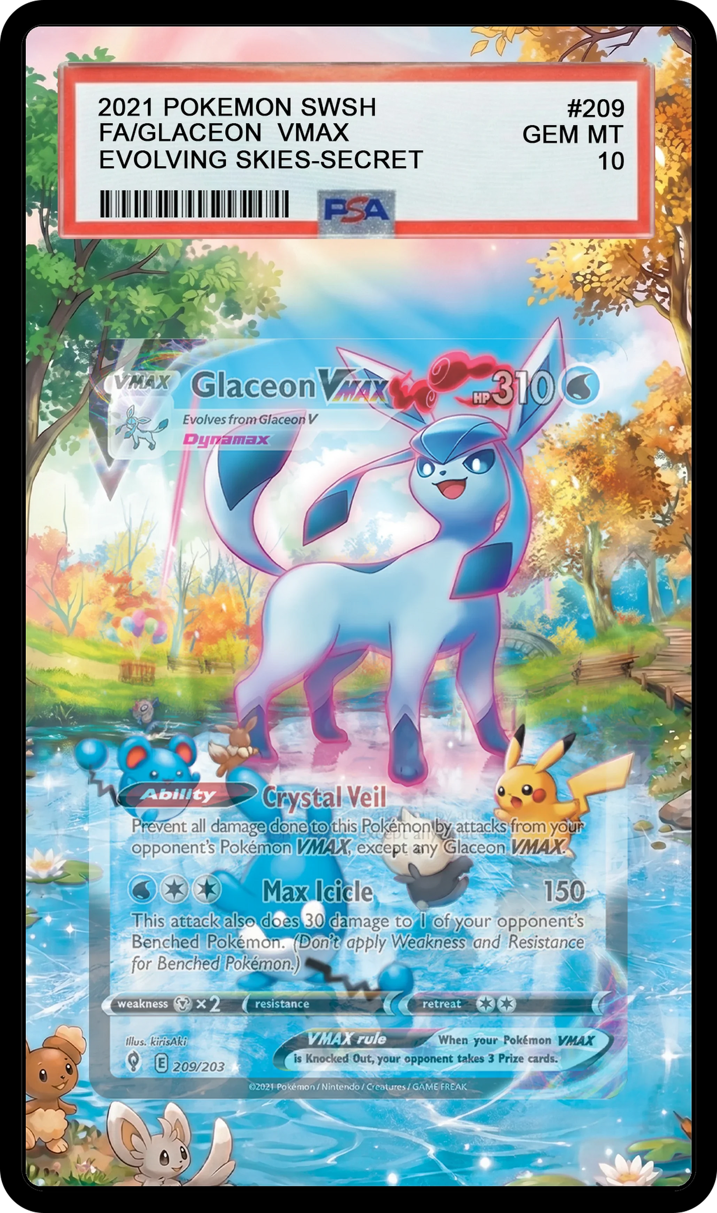 Glaceon VMAX - 209 EVS Custom Extended Aura