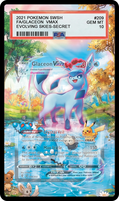 Glaceon VMAX - 209 EVS Custom Extended Aura