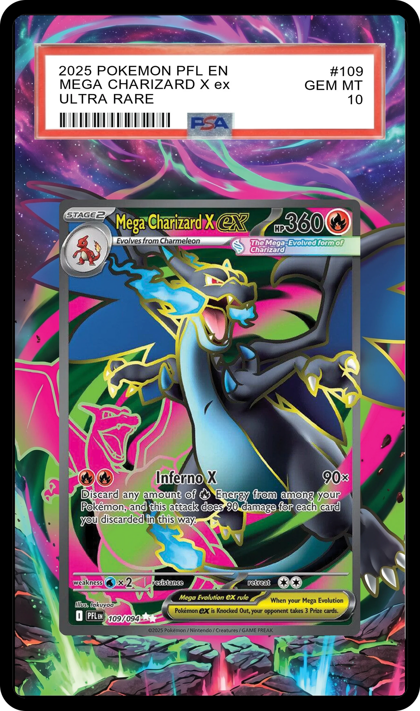 Mega Charizard X ex - 109 PFL Custom Extended Aura