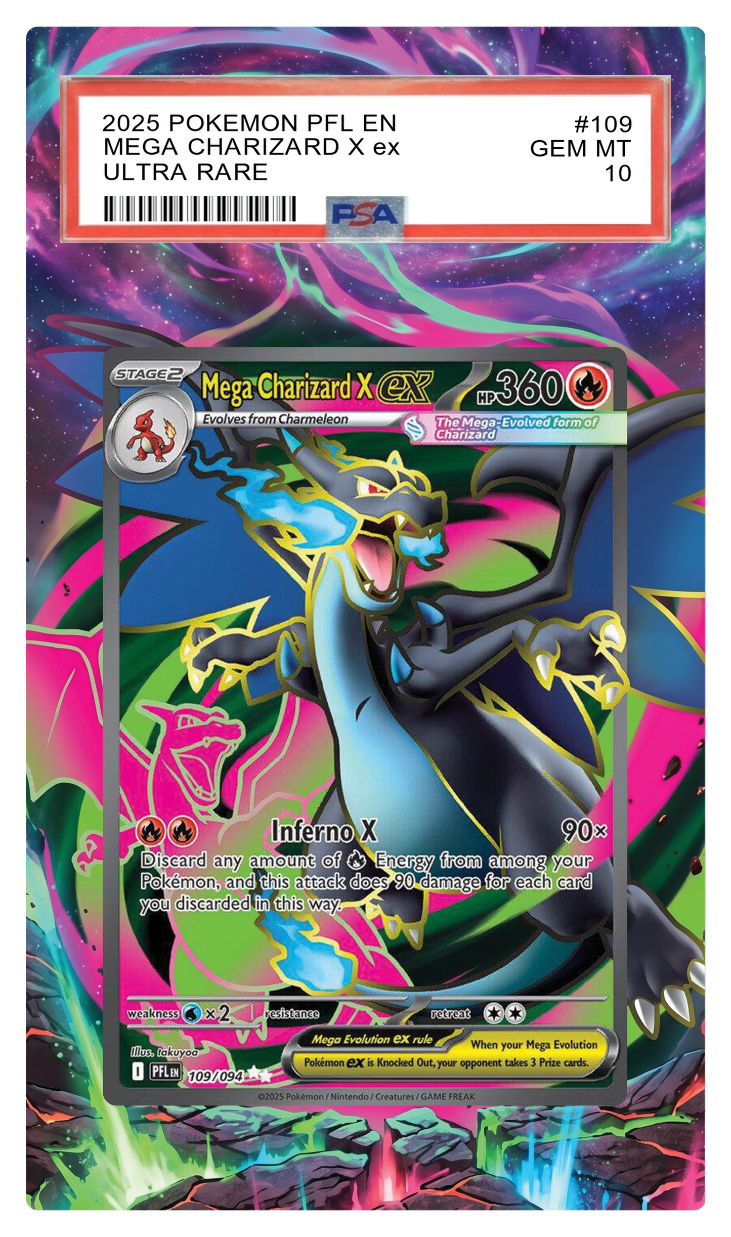 Mega Charizard X ex - 109 PFL Custom Extended Aura
