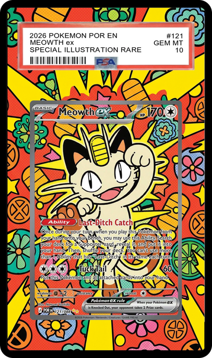 Meowth ex - 121 POR Custom Extended Aura