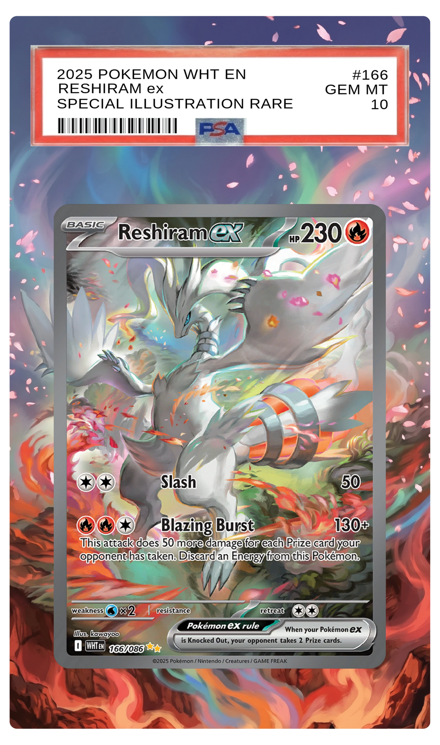 Reshiram ex - 166 White Flare Custom Extended Aura