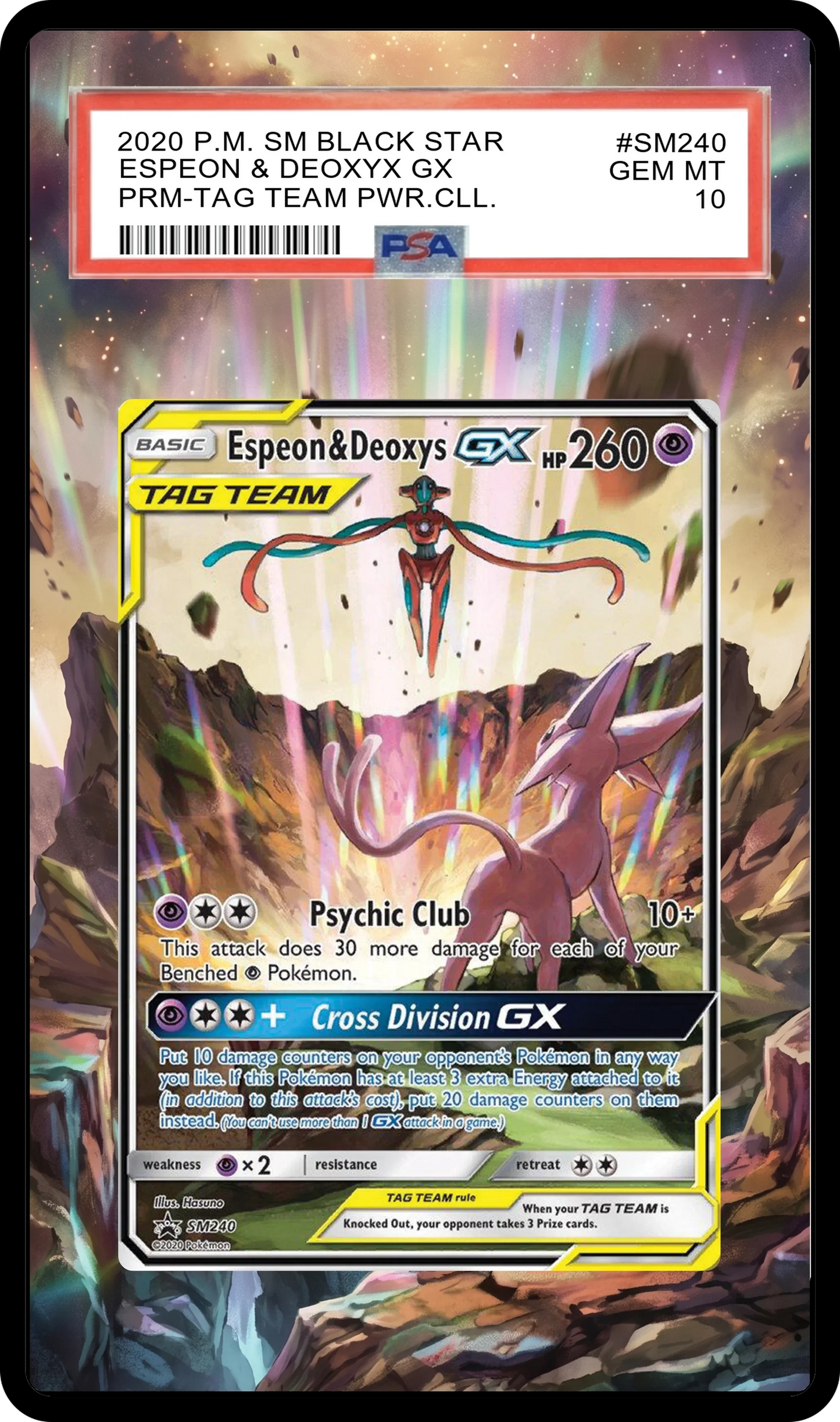Espeon & Deoxys GX - SM240 Promo Custom Extended Aura