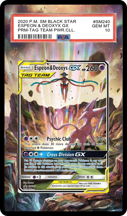 Espeon & Deoxys GX - SM240 Promo Custom Extended Aura