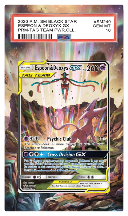 Espeon & Deoxys GX - SM240 Promo Custom Extended Aura