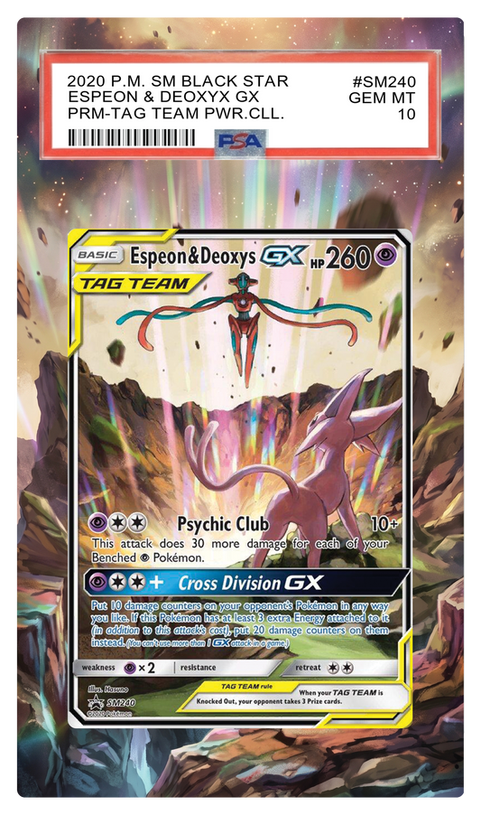 Espeon & Deoxys GX - SM240 Promo Custom Extended Aura