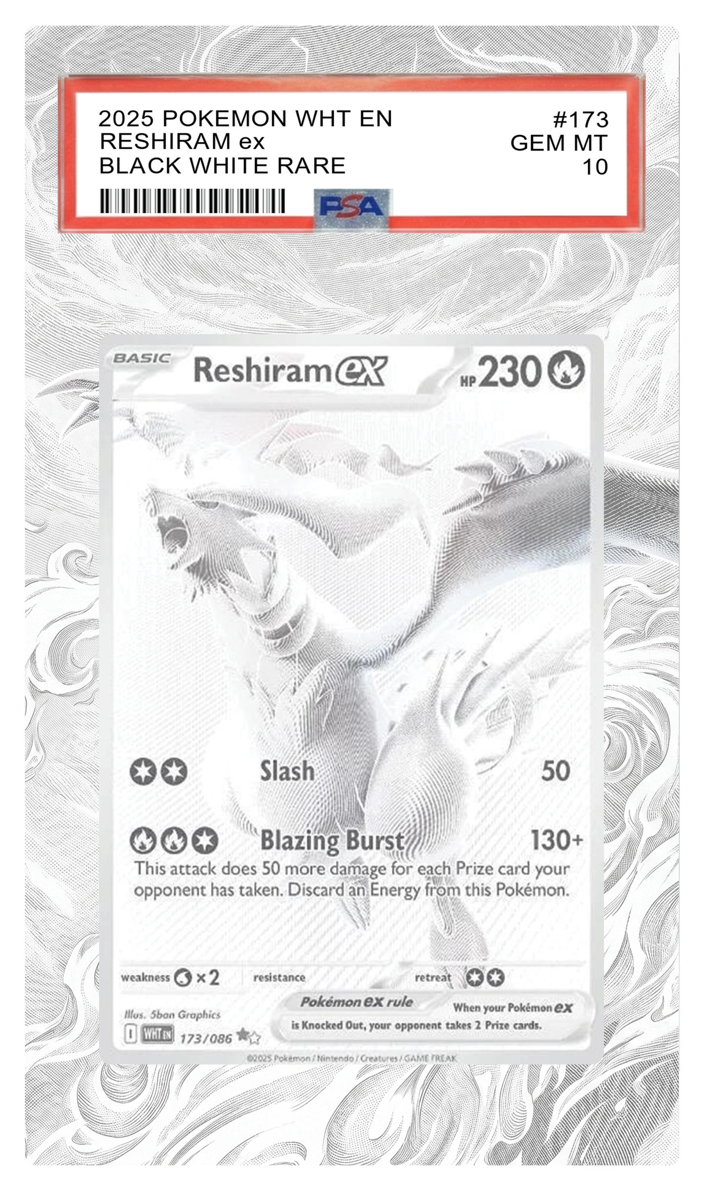 Reshiram ex - 173 White Flare Custom Extended Aura