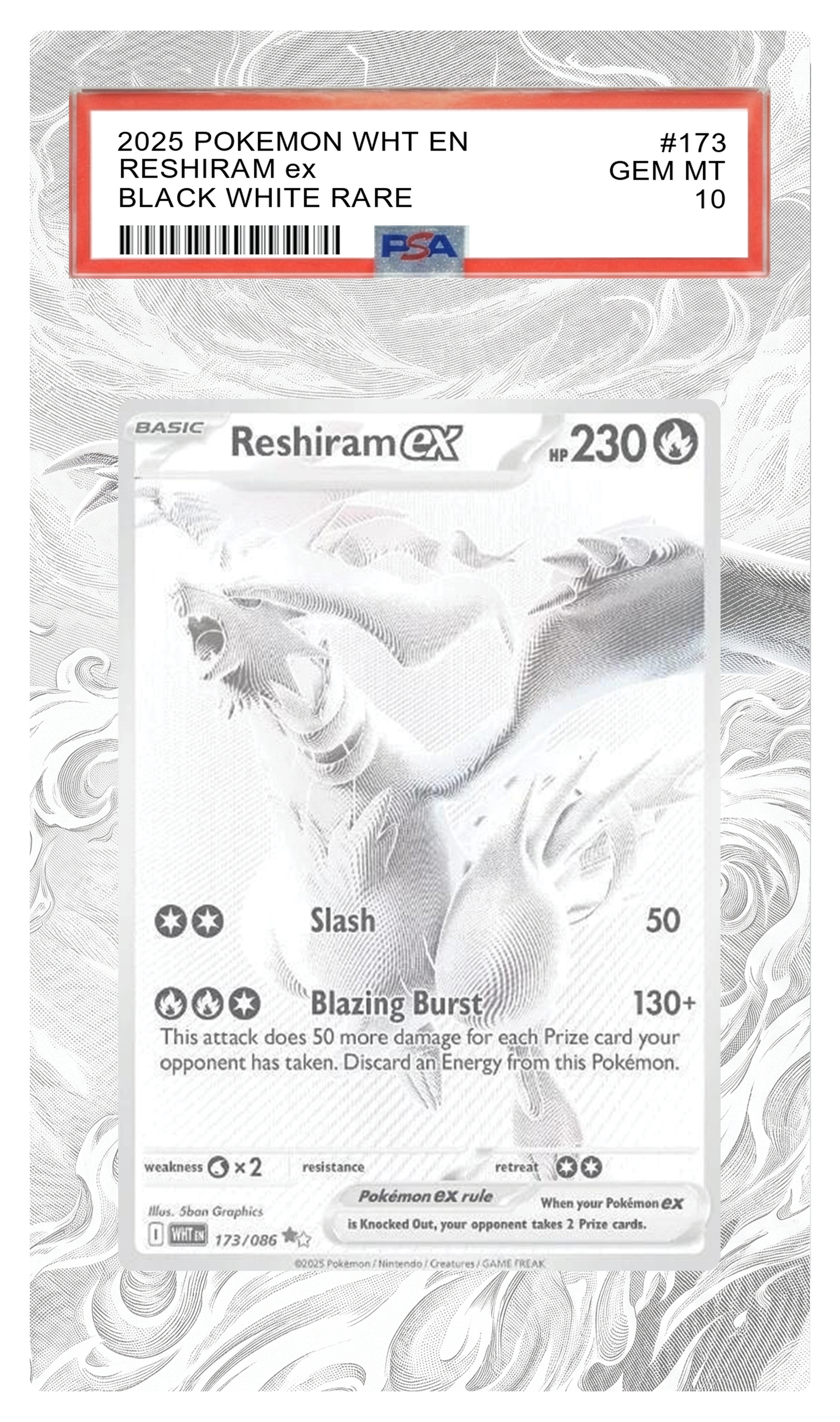 Reshiram ex - 173 White Flare Custom Extended Aura