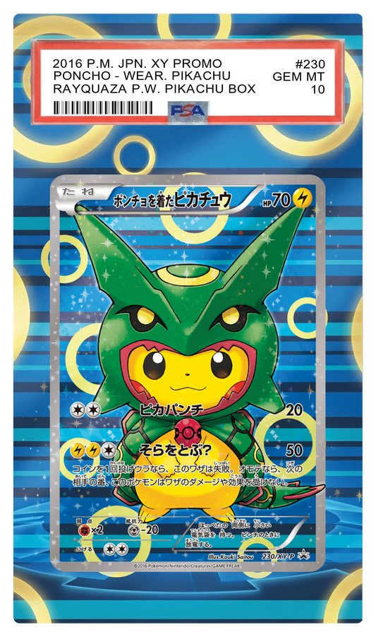 Poncho-Wearing Pikachu FA (Rayquaza) - 230 XYP Custom Extended Aura