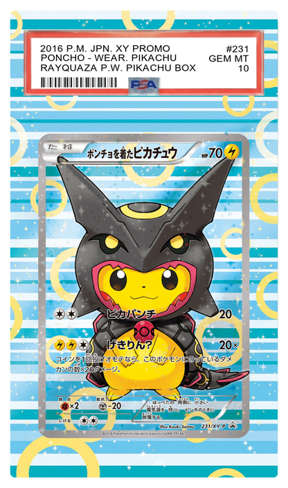 Poncho-Wearing Pikachu FA (S Rayquaza) - 231 XYP Custom Extended Aura